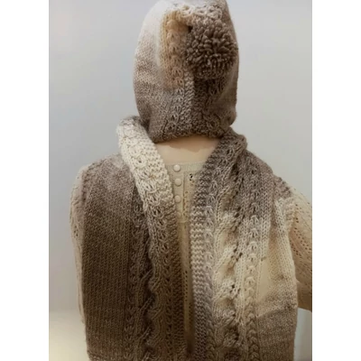 Ombre kapucnis sál NAKO Ombre fonal