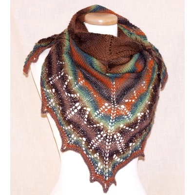 Őszülő falevél kendő Rellana Flotte Socke Kolibri fonal