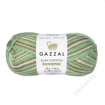 Gazzal Baby Cotton Rainbow fonal 477 Rét