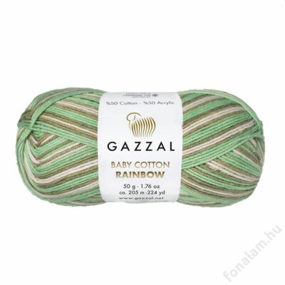 Gazzal Baby Cotton Rainbow fonal 477 Rét
