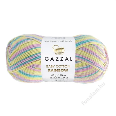 Gazzal Baby Cotton Rainbow fonal 481 Selyemcukor