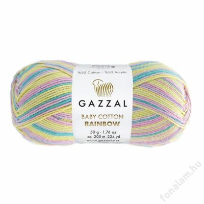 Gazzal Baby Cotton Rainbow fonal 481 Selyemcukor
