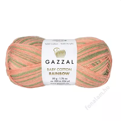 Gazzal Baby Cotton Rainbow fonal 483 Barackfa