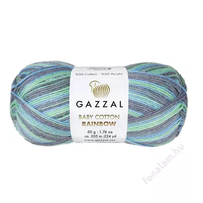 Gazzal Baby Cotton Rainbow fonal 484 Öböl