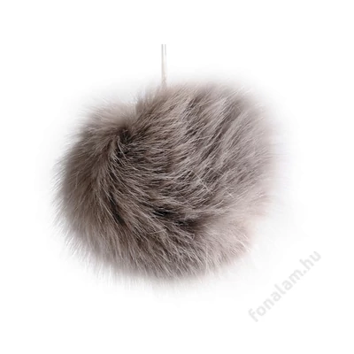 Műszőrme pompon Ø8 cm - 4 Szürkésbarna
