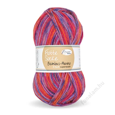 Rellana Flotte Socke Bambus Merino fonal 3006 Tüzes