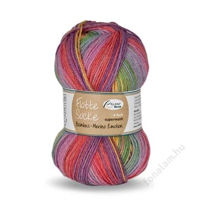 Rellana Flotte Socke Bambus Merino Emotion fonal 1540 Virágoskert