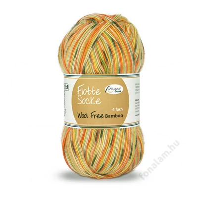 Rellana Flotte Socke Wool Free Bambo fonal 1422 Ananász