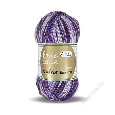 Rellana Flotte Socke Wool Free Bambo fonal 1912 Ibolya