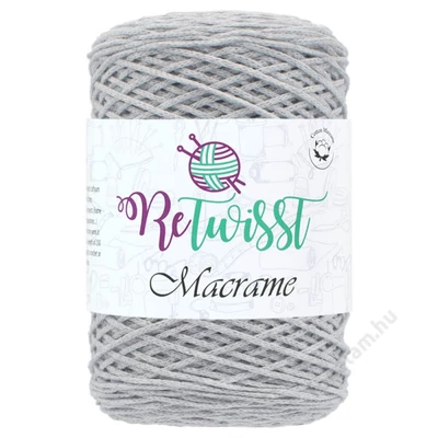 Retwisst Macrame  zsinórfonal 7004 Világos szürke