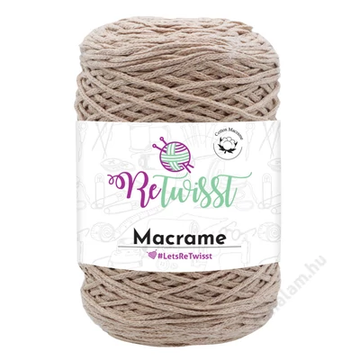 Retwisst Macrame  zsinórfonal 7008 Drapp