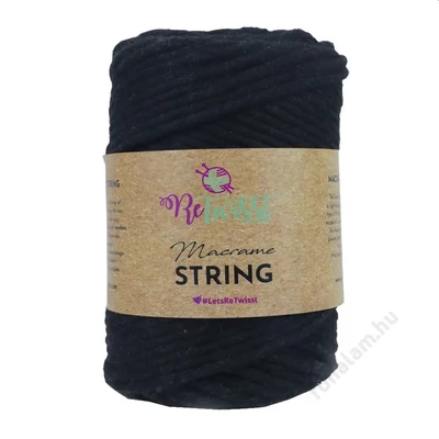 Retwisst Macrame String  zsinórfonal 5 mm 02 Szén
