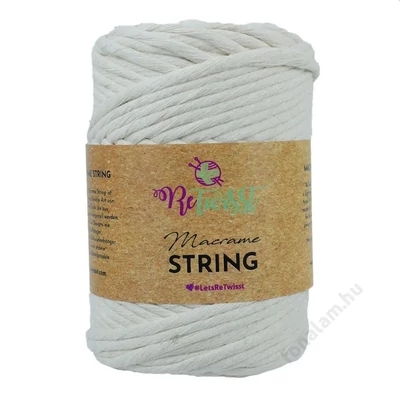 Retwisst Macrame String  zsinórfonal 5 mm 01 Hófehér